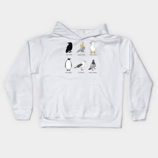 crow emo pigeon, penguin ice chicken, pigeon street chicken, duck pond chicken, parrot scream pigeon, seagull git pigeon Kids Hoodie